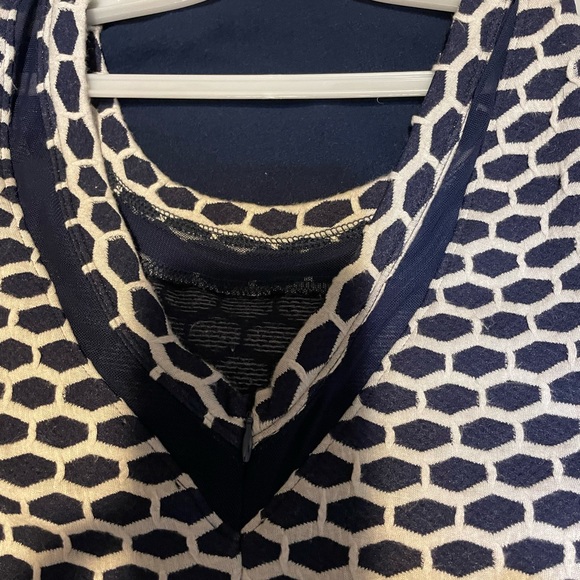 Blue and white sleeveless midi dress - Picture 3 of 4